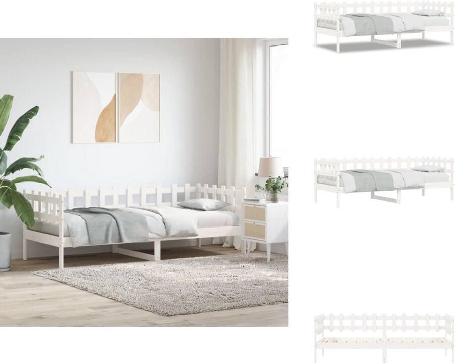 VidaXL Slaapbank Slaapbanken Bedbank Bed Slaapbank zonder matras 90x190 cm massief grenenhout wit