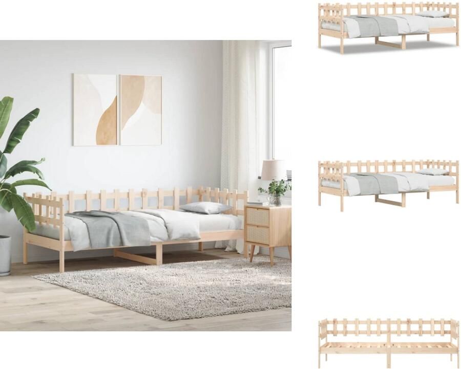 VidaXL Slaapbank Slaapbanken Bedbank Bed Slaapbank zonder matras 90x190 cm massief grenenhout - Foto 3