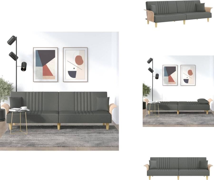 VidaXL Slaapbank Slaapbanken Bedbank Slaapbed Slaapbank met armleuningen stof donkergrijs