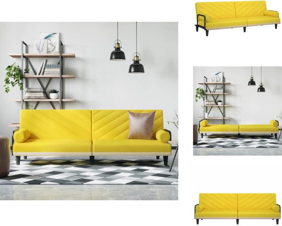 VidaXL Slaapbank Slaapbanken Bedbank Slaapbed Slaapbank met armleuningen stof geel