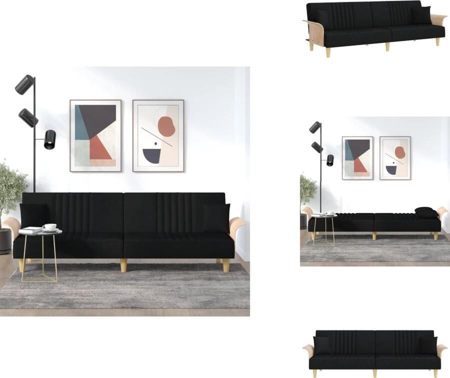 VidaXL Slaapbank Slaapbanken Bedbank Slaapbed Slaapbank met armleuningen stof zwart