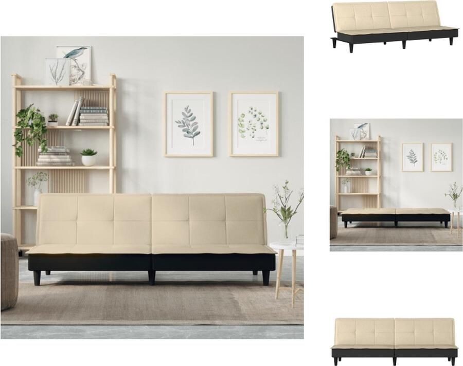 VidaXL -Slaapbank-stof-crèmekleurig - Foto 2