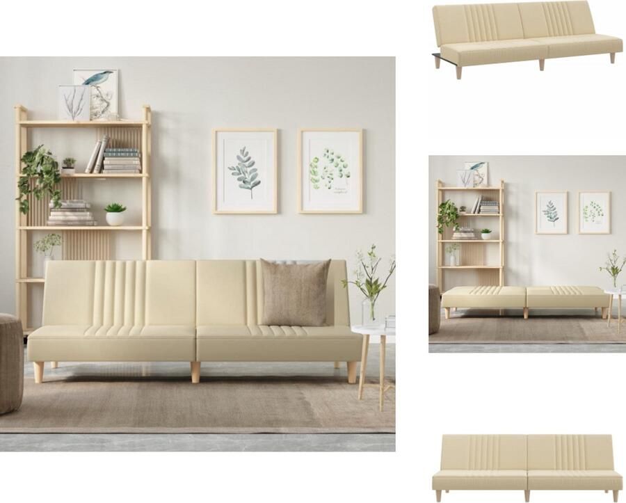 VidaXL Slaapbank Slaapbanken Bedbank Slaapbed Slaapbank stof crèmekleurig