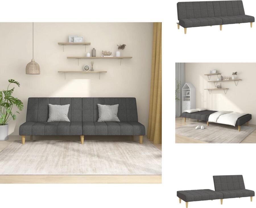 VidaXL Slaapbank Slaapbanken Slaap Bank Bedbank Slaapbank 2-zits stof donkergrijs