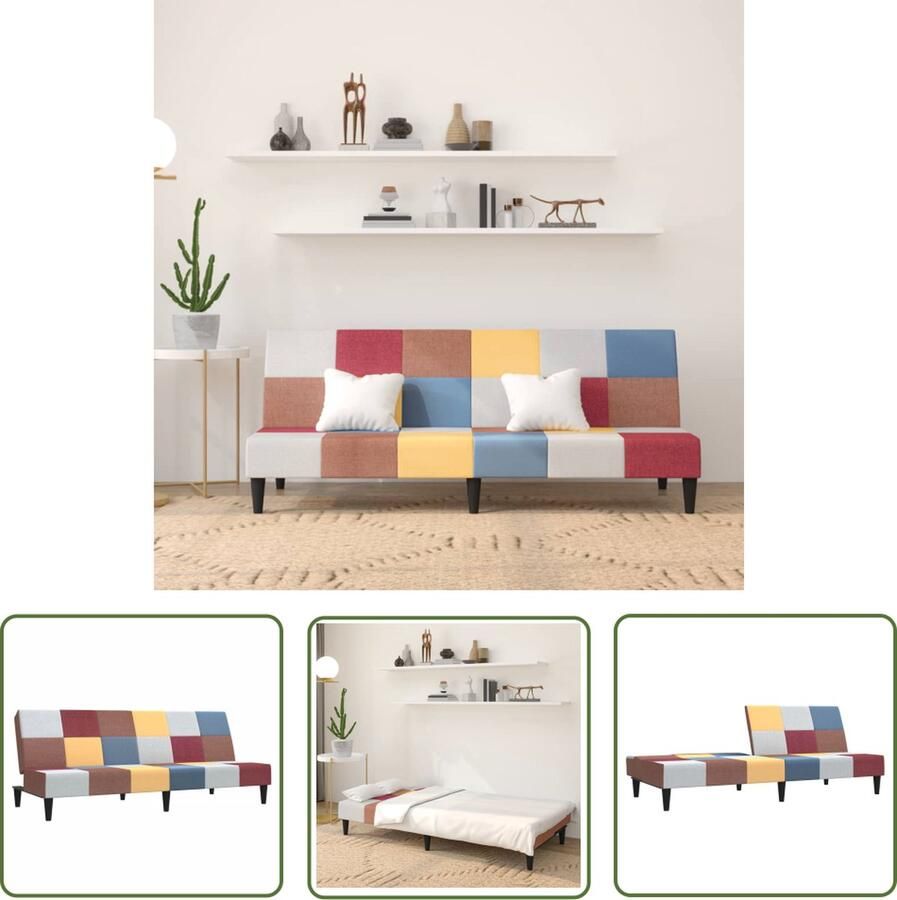 The Living Store Slaapbank 2-zits stof Slaapbank Sofa Bed Tweepersoonsbed Logement Oplossing Meubel