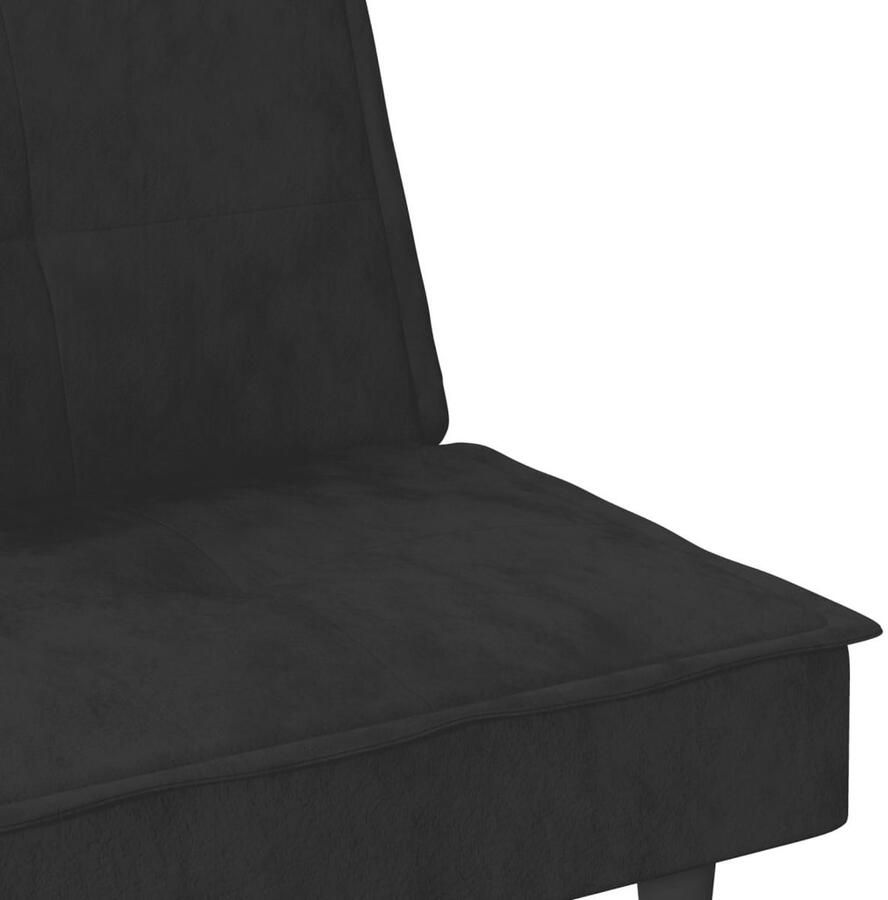 VidaXL Slaapbank Slaapbanken Slaap Bank Bedbank Slaapbank met bekerhouders fluweel zwart