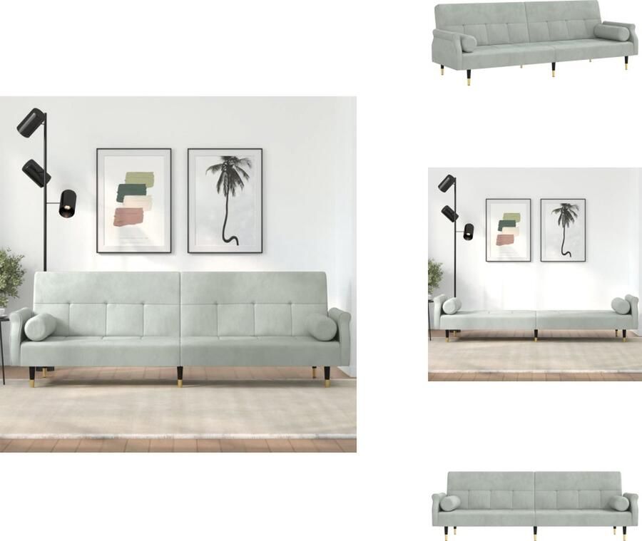 VidaXL Slaapbank Slaapbanken Slaap Bank Bedbank Slaapbank met kussens fluweel lichtgrijs