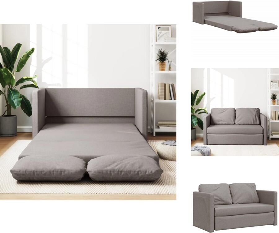 VidaXL Slaapbank Slaapbanken Slaapbank Vloermdoel Bankbed Slaapbank vloermodel 2-in-1 112x174x55 cm stof taupe