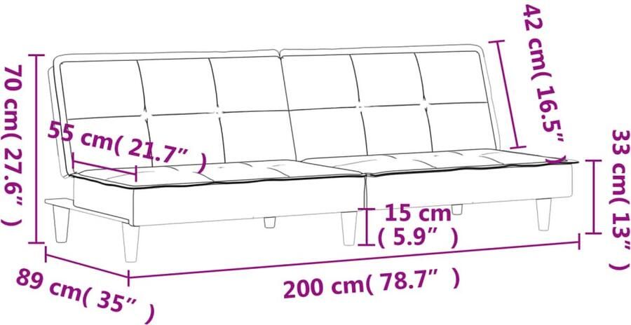 VidaXL -Slaapbank-stof-donkergrijs - Foto 2