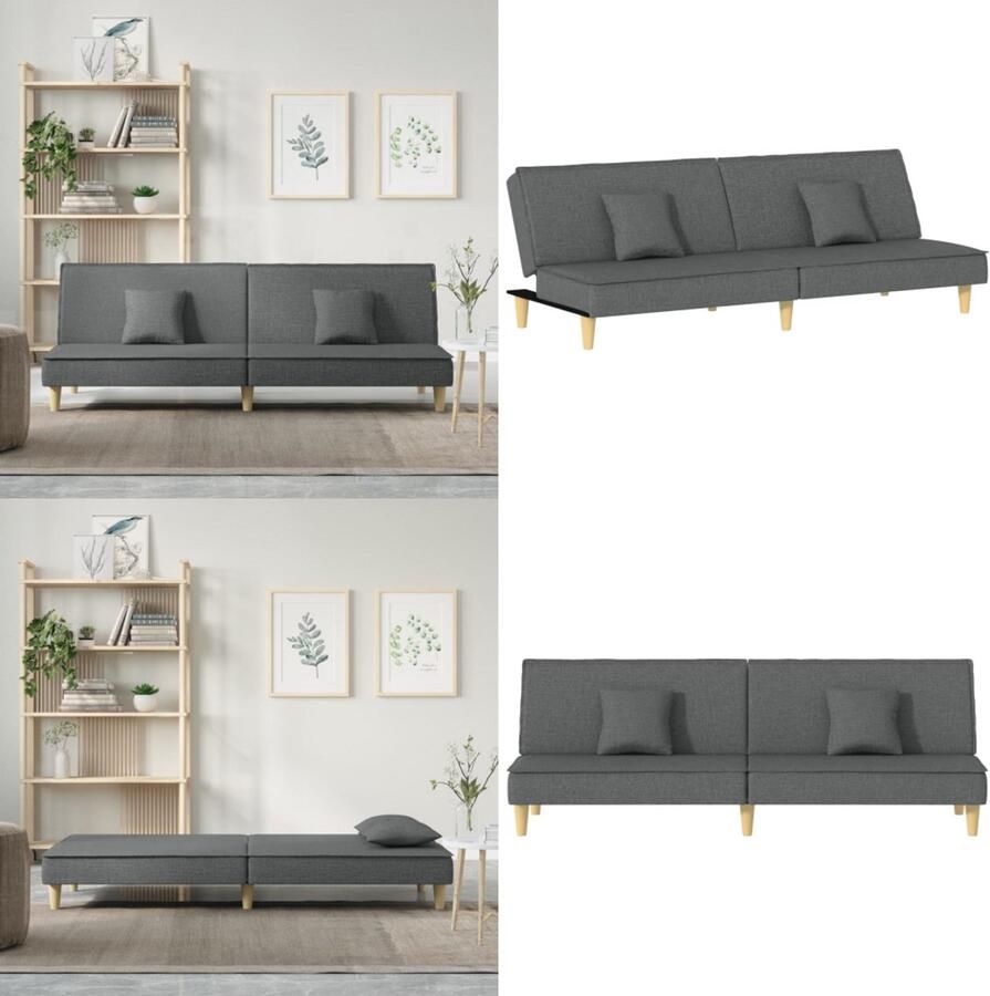 VidaXL Slaapbank stof donkergrijs Slaapbank Slaapbanken Bedbank Slaapbed