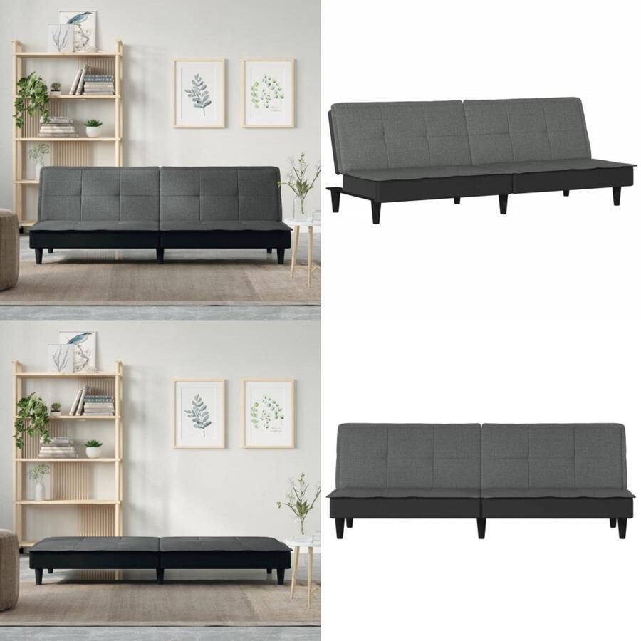 VidaXL Slaapbank stof donkergrijs Slaapbank Slaapbanken Bedbank Slaapbed