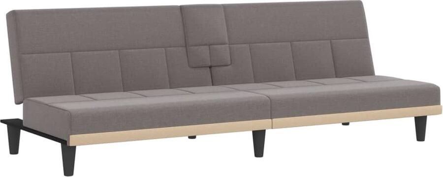 VidaXL Slaapbank Taupe Stof Met USB 200 cm Slaapbank Sofa Bed Tweepersoons Slaapkamer Comfortabele Zitzitting Multifunctioneel Meubilair Stoffen Bank Design Bank Moderne Bank
