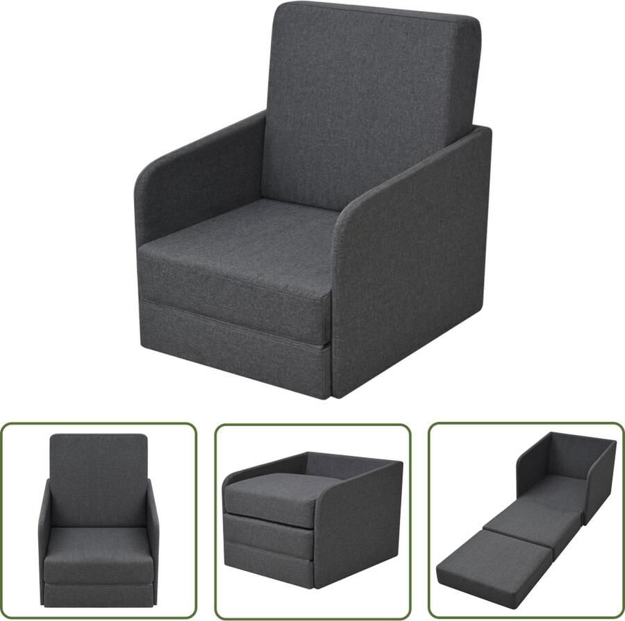 The Living Store Uitklapbare Slaapstoel Donkergrijs Grenenhout 170 x 59.5 x 48cm Uitklapbare Stoel Slaapbank Slaapfauteuil Donkere Meubels Grijze Stoel - Foto 2