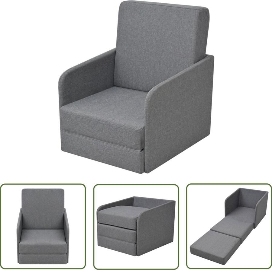 The Living Store Uitklapbare Slaapstoel Lichtgrijs 59.5 x 72 x 72.5 cm Grenenhout Uitklapbare Stoel Slaapbank Lounge Stoel Comfortabele Stoel Grijze Stoel - Foto 2