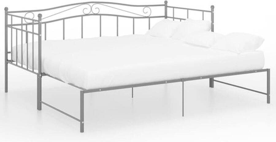 VidaXL -Slaapbankframe-uittrekbaar-metaal-grijs-90x200-cm - Foto 5