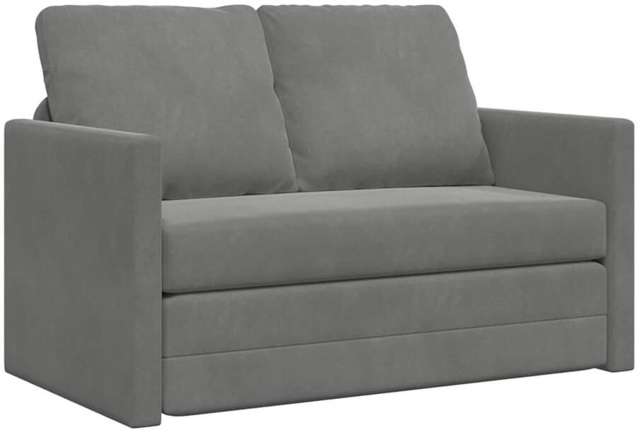 Vida XL vidaXL Slaapbank vloermodel 2-in-1 122x204x55 cm fluweel donkergrijs-VXL-353958 - Foto 3