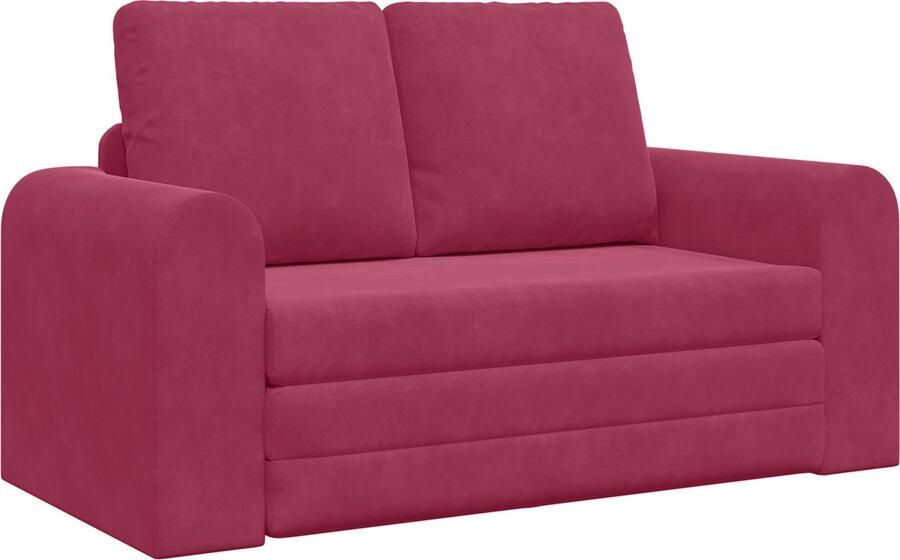 VidaXL Vloer Sofa Bed 2-in-1 Bordeauxrood 148x71x83 cm Velours