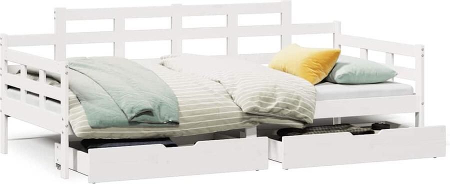 VidaXL Slaapbank 90x200 cm Grenenhout Wit