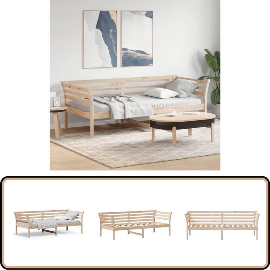 VidaXL Slaapbank zonder matras 100x200 cm massief grenenhout