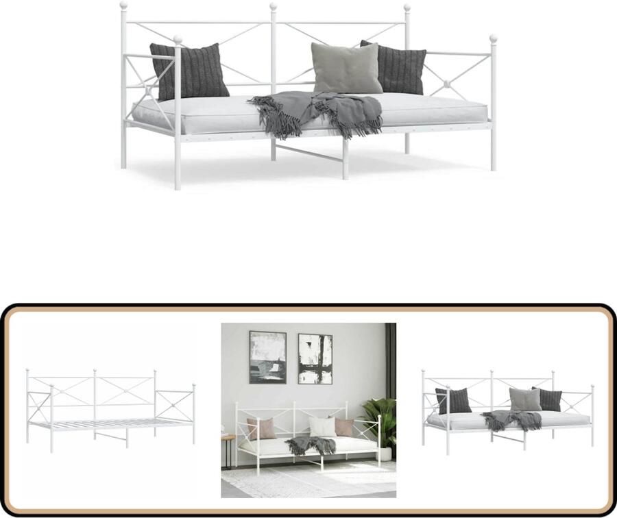 VidaXL Slaapbank zonder matras 107x203 cm staal wit