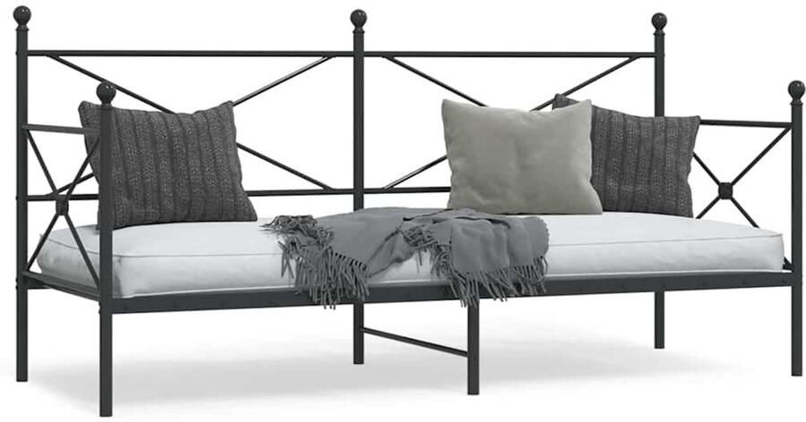 VidaXL Slaapbank zonder matras 75x190 cm staal zwart - Foto 2