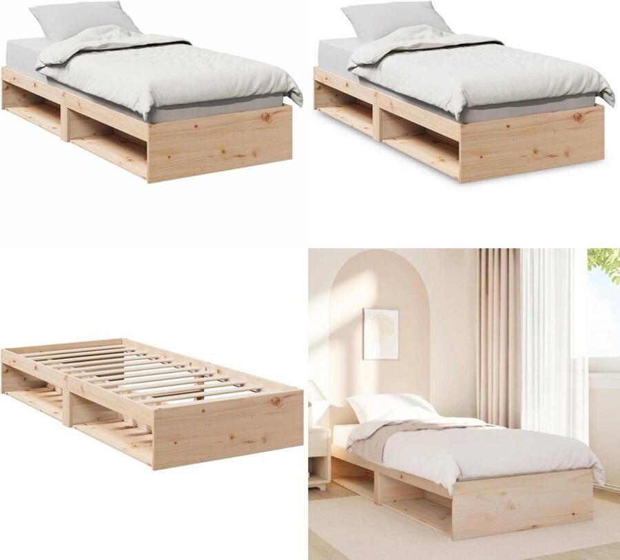 VidaXL Slaapbank zonder matras 90x200 cm massief grenenhout Dagbed Dagbedden Slaapbank Logeerbed