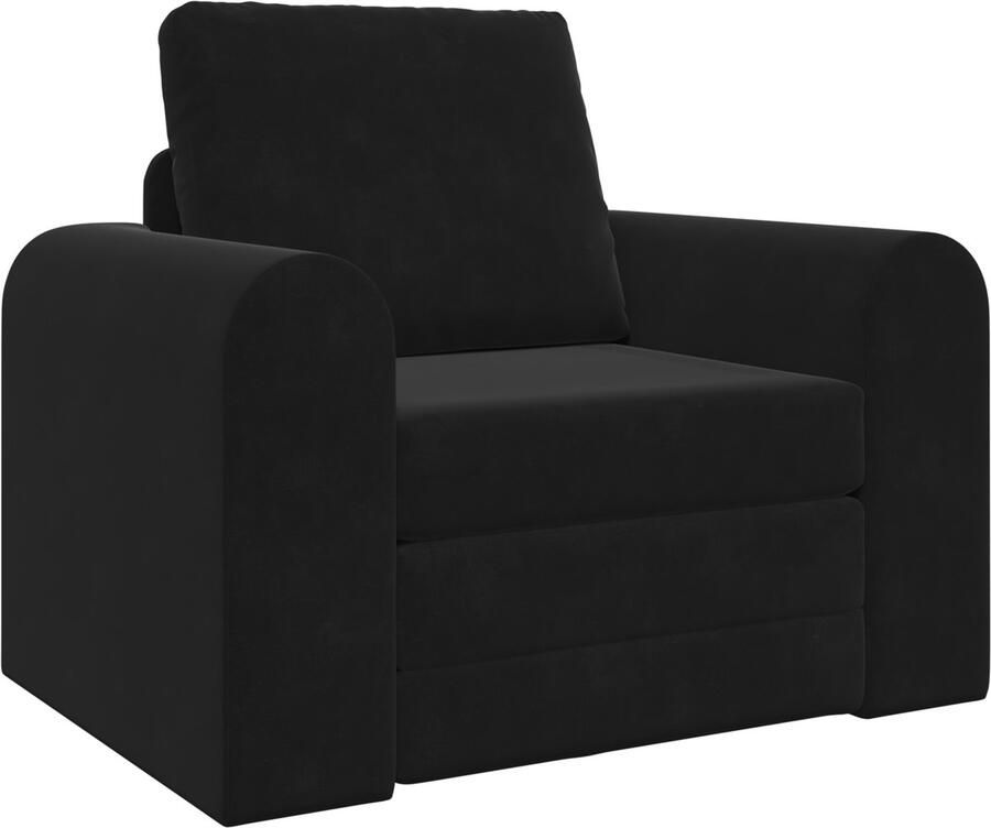 VidaXL Vloer Sofa Bed 2-in-1 Zwart 98x71x83 cm Velvet