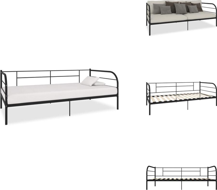 VidaXL Slaapbankframe Slaapbankframes Bedbankframe Bedbankframes Bedbankframe metaal zwart 90x200 cm