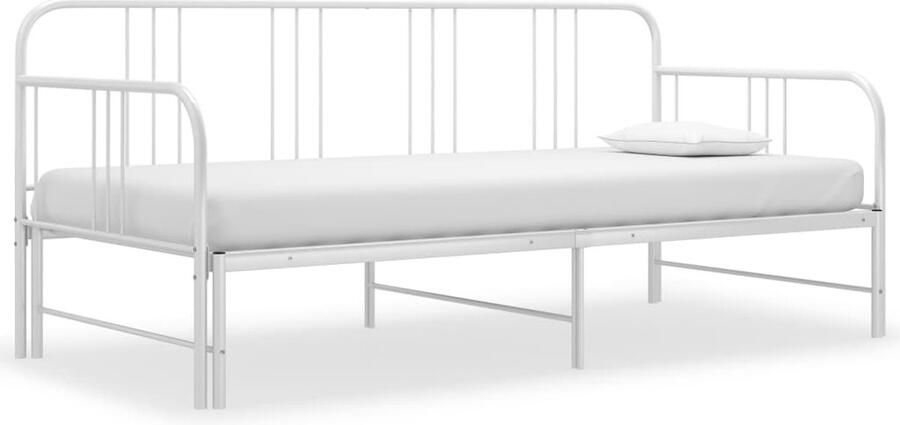 VidaXL Slaapbankframe Uittrekbaar Wit 90x200 cm Slaapbank Bedbank Sofa Bed Tweepersoons Bed Logement Meubels Livingroom Furniture Witte Meubelen - Foto 2
