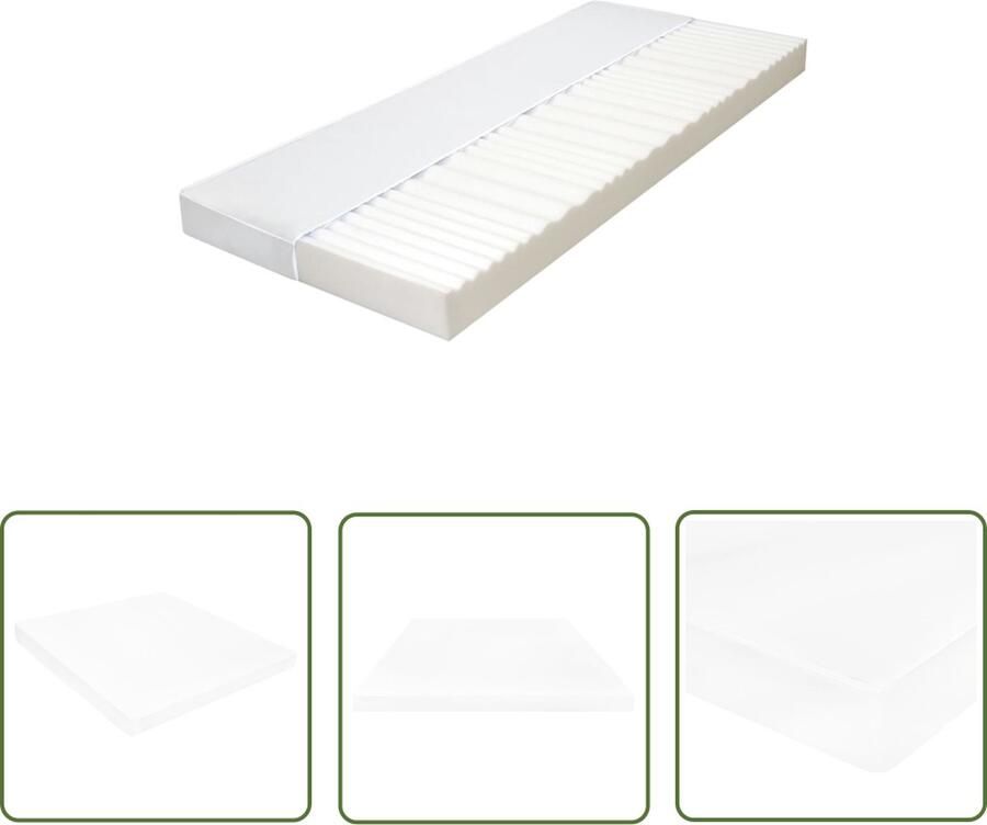 The Living Store Matras 7 Zone 10 cm PU-schuim H2 H3 180x200 cm Bezoeker Matras Slaapcomfort Zeven Zone Matras H2 h3 Hardheid Drukverlichting