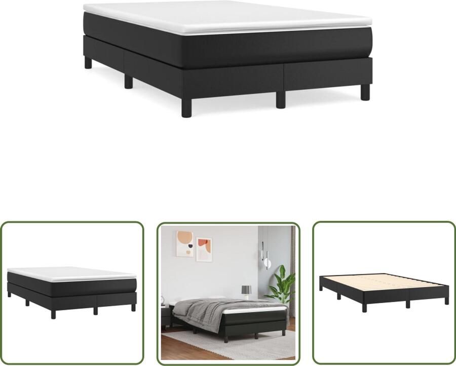 VidaXL Boxspring met matras kunstleer zwart 120x190 cm Boxspring Slaapcomfort Boxspringbed Kunstleder Bed Tweepersoons Bed