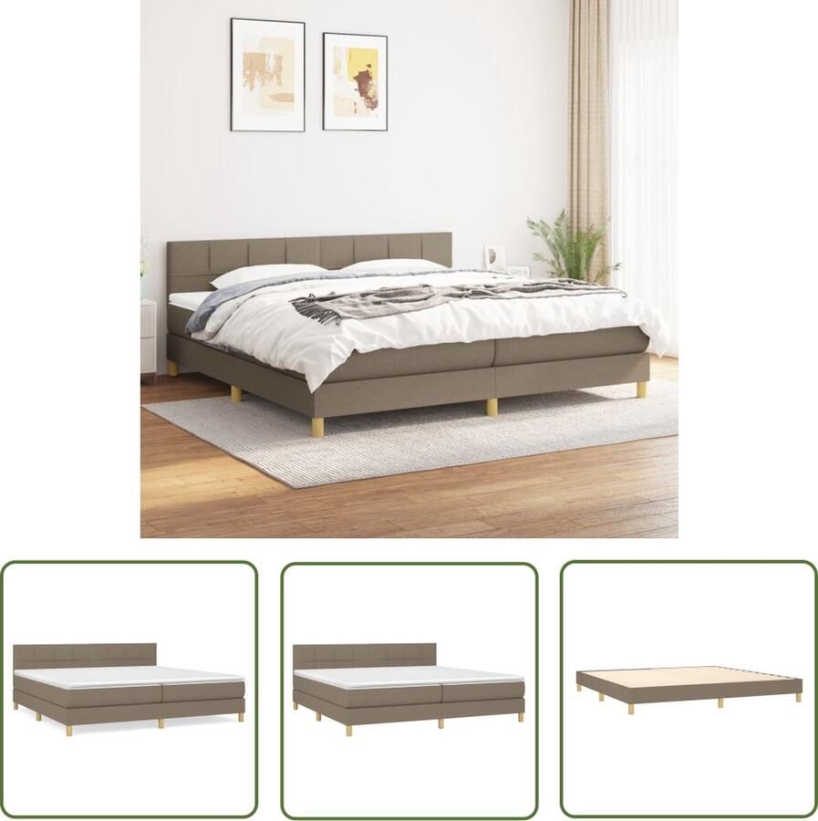The Living Store Boxspringbed Comfort 203 x 200 x 78 88 cm Duurzaam Verstelbaar hoofdbord Pocketvering matras Middelharde ondersteuning Huidvriendelijk topmatras Inclusief montagehandleiding