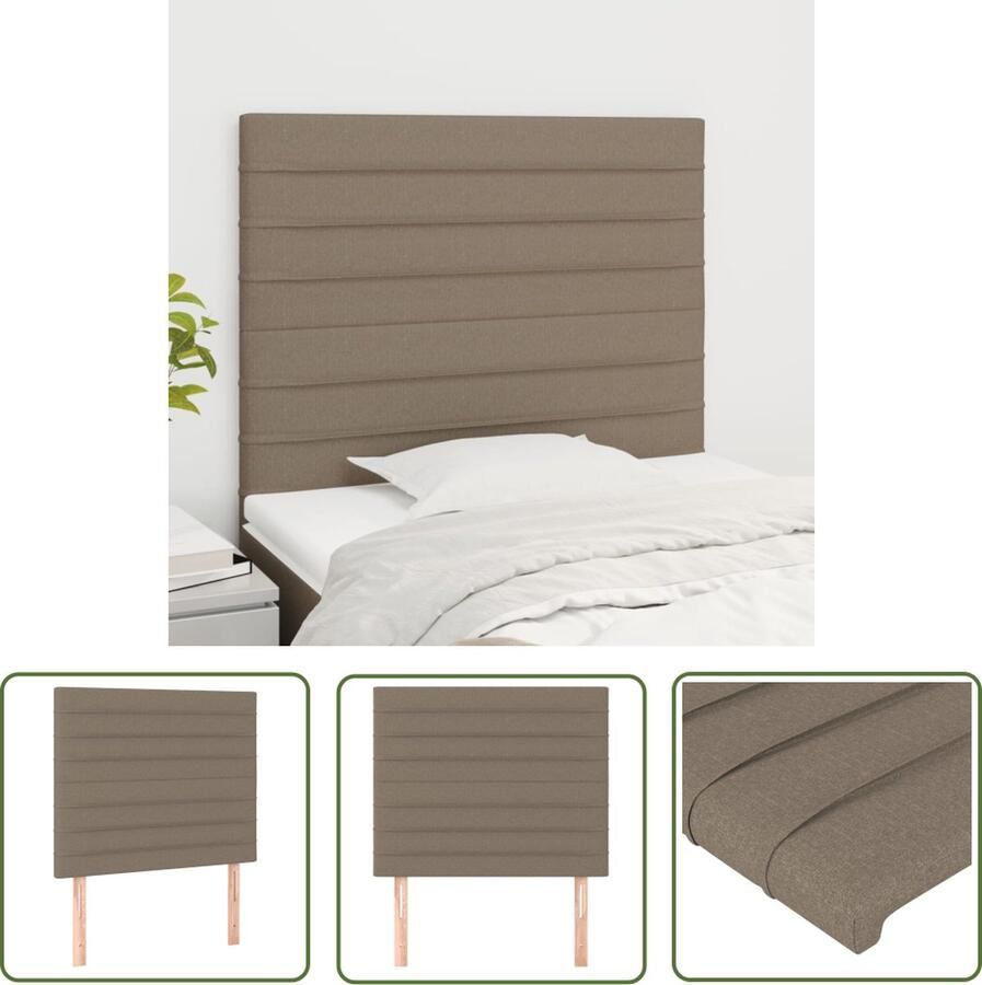 The Living Store Hoofdbord Bed 80x5x118 128 cm Taupe Duurzaam en Comfortabel Hoofd Bord Hoofdkussen Beddecoratie Slaapkamers Taupes Kleur