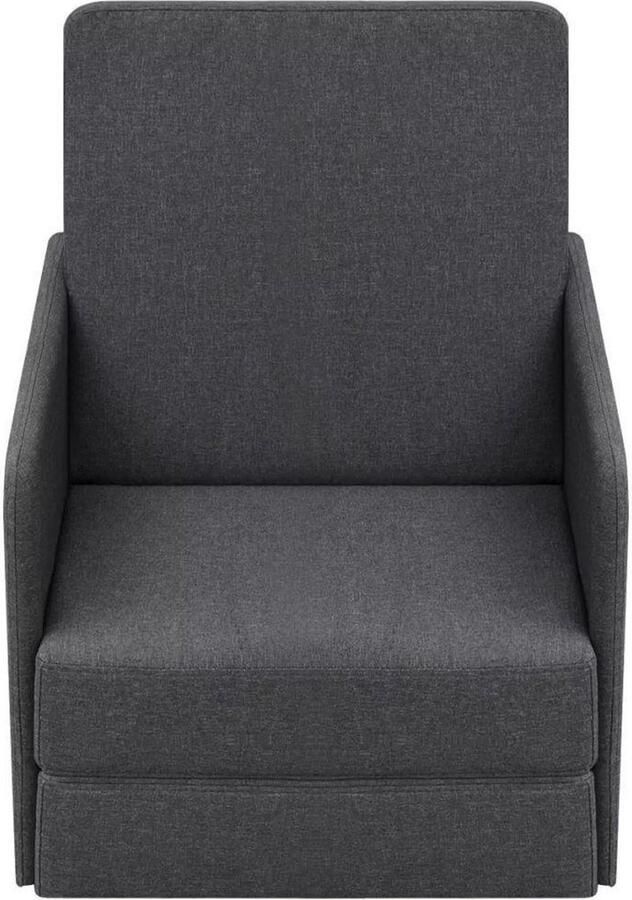 VidaXL Slaapstoel Donkergrijs Uitklapbaar Uitklapbare Slaapstoel Slaapfauteuil Slaapbankje Lounge Stoel Donkere Grijze Meubels Houten Meubel Relaxstoel - Foto 2