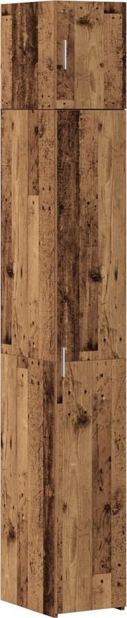 VidaXL Slanke Opbergkast Oud Hout 30x42.5x225 cm Wandkast Oud Hout 30x42.5x40 cm