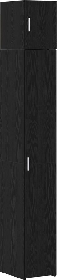 VidaXL Slimme Opbergkast Zwart Eiken 30x42 5x225 cm Bewerkt Hout Wandkast Zwart Eiken 30x42 5x40 cm Bewerkt Hout
