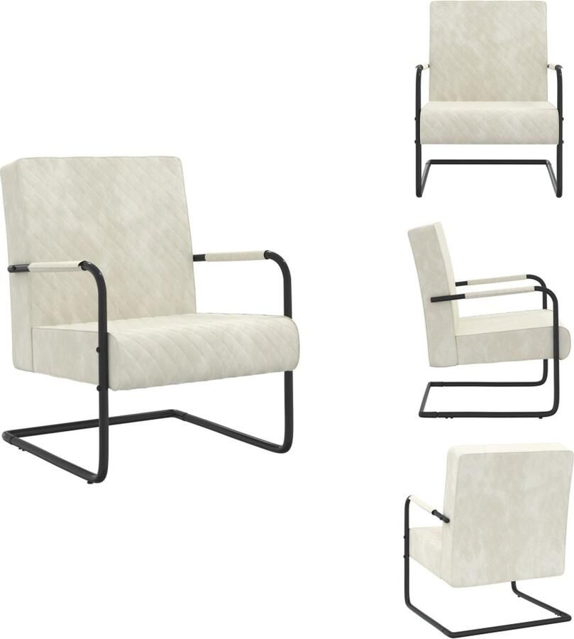 VidaXL Sledestoel Sledestoelen Stoel Stoelen Stoel fluweel crèmewit