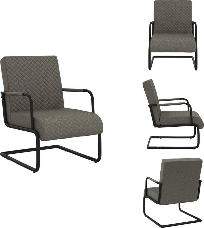VidaXL Stoel Industrieel Design 64.5 x 77 x 88.5 cm Donkergrijs Zwart Fauteuil