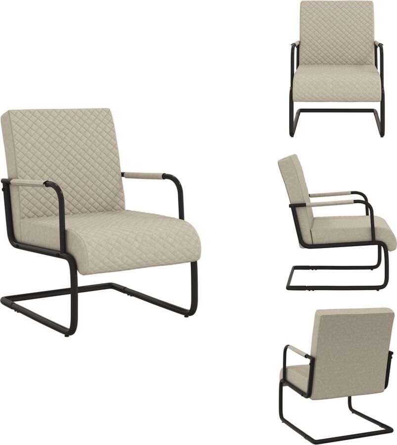 VidaXL Stoel Industrieel 64.5 x 77 x 88.5 cm Lichtgrijs Zwart Kunstleer Metaal Fauteuil