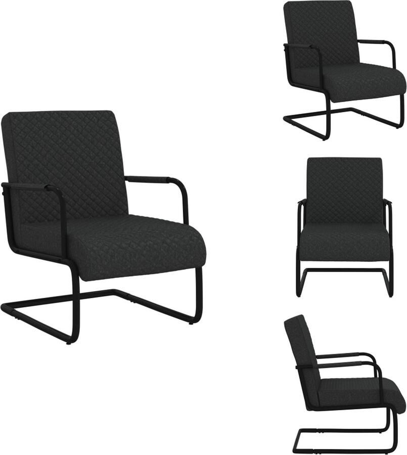 VidaXL Stoel Industrieel Design 64.5 x 77 x 88.5 cm Zwart Fauteuil