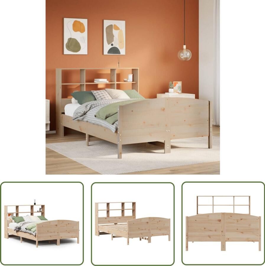VidaXL Sleutelset Dynamische Sleutel Bed met boekenkast zonder matras massief grenenhout 135x190 cm Gereedschap Mechanica Monteurgereedschap
