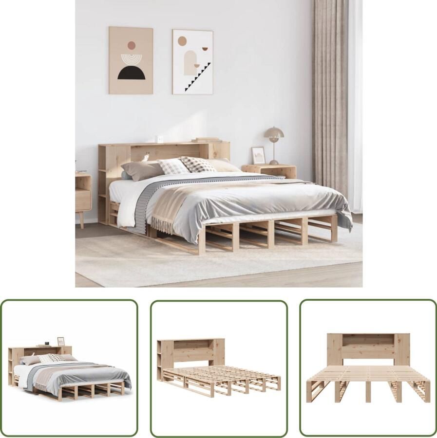 VidaXL Sleutelset Dynamische Sleutel Bed met boekenkast zonder matras massief hout 140x200 cm Gereedschap Mechanica Garage