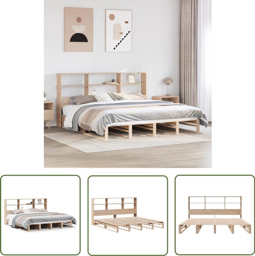 VidaXL Sleutelset Dynamische Sleutel Bed met boekenkast zonder matras massief hout 200x200 cm Gereedschap Mechanica Draper Tools