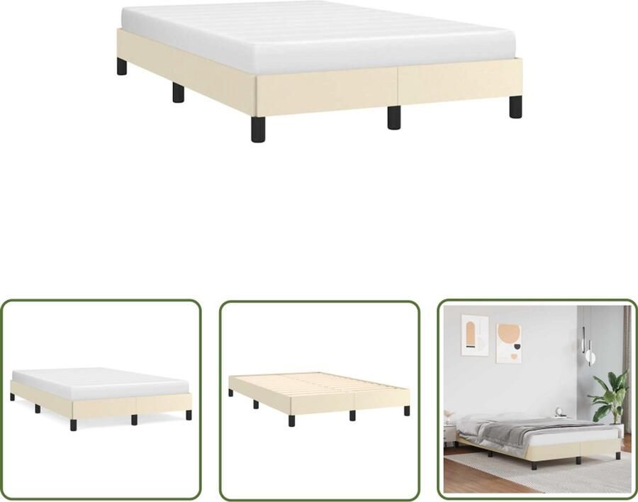 VidaXL Bedframe zonder matras 120x190 cm kunstleer crème Dynamische Sleutel Sleutelset Gereedschap Mechanica Draadspanning