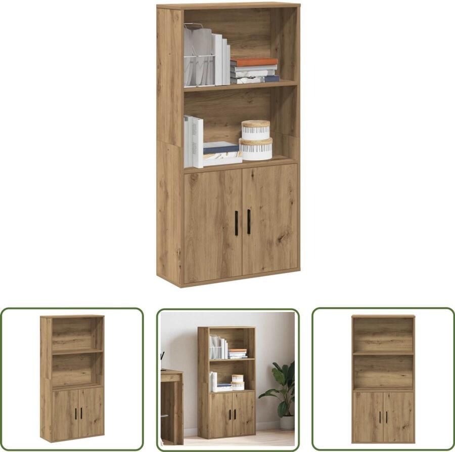 The Living Store Boekenkast 60x24x120 cm bewerkt hout artisanaal eikenkleurig Dynamische Sleutel Sleutelset Gereedschap Set Draper Tools Klikmechanisme
