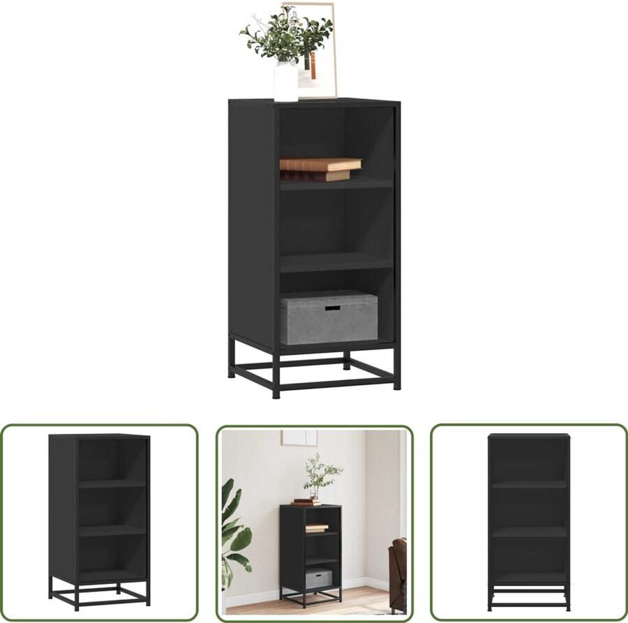 VidaXL Sleutelset Dynamische Sleutel Dressoir 35 5x35x76 cm bewerkt hout en metaal zwart Gereedschap Mechanica Klikmechanisme