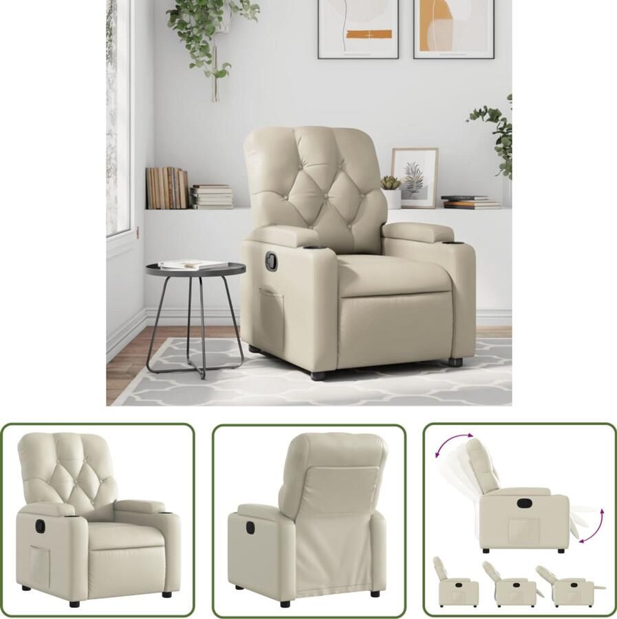 VidaXL Sleutelset Dynamische Sleutel Fauteuil verstelbaar kunstleer crèmekleurig Gereedschap Mechanica Klikmechanisme