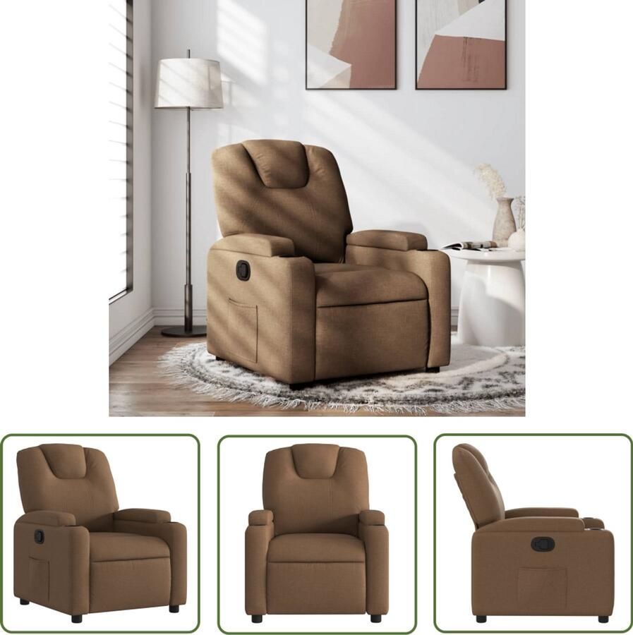 VidaXL Fauteuil verstelbaar stof bruin Dynamische Sleutel Sleutelset Gereedschap Mechanica Drapers Tools