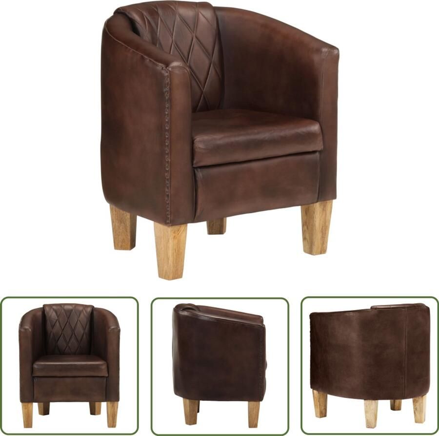 VidaXL Sleutelset Dynamische Sleutel Kuipstoel echt leer donkerbruin Gereedschap Mechanica Draadspanning