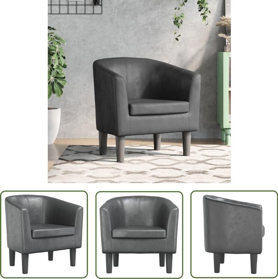 VidaXL Kuipstoel kunstleer grijs Dynamische Sleutel Sleutelset Gereedschap Mechanica Monteursgereedschap